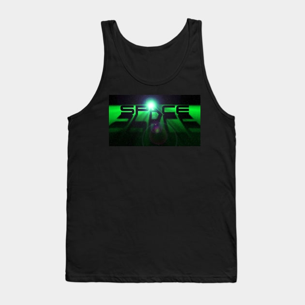 Space Design - Green Tank Top by The Black Panther